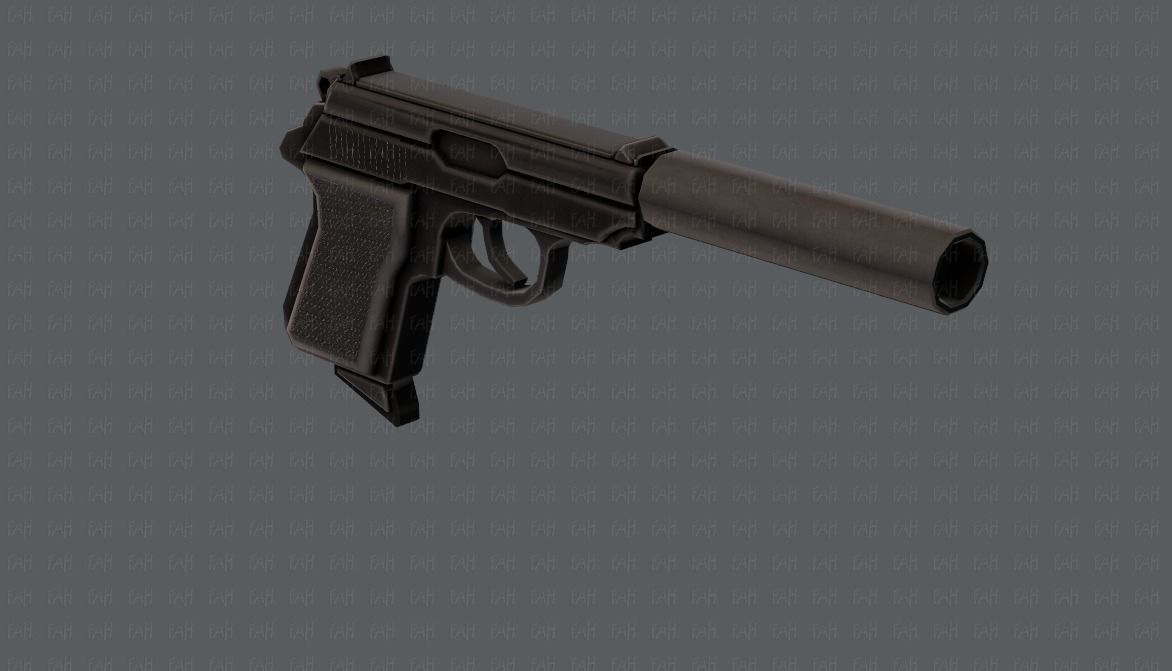 Gun 01 Low-poly 3D model_6