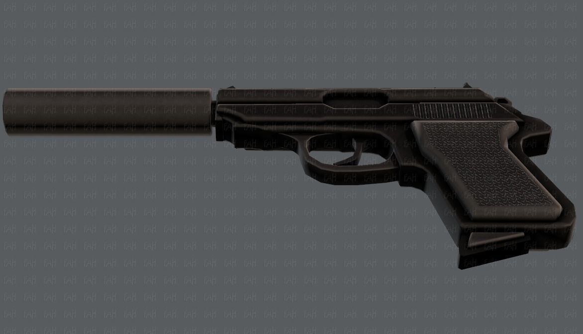 Gun 01 Low-poly 3D model_39
