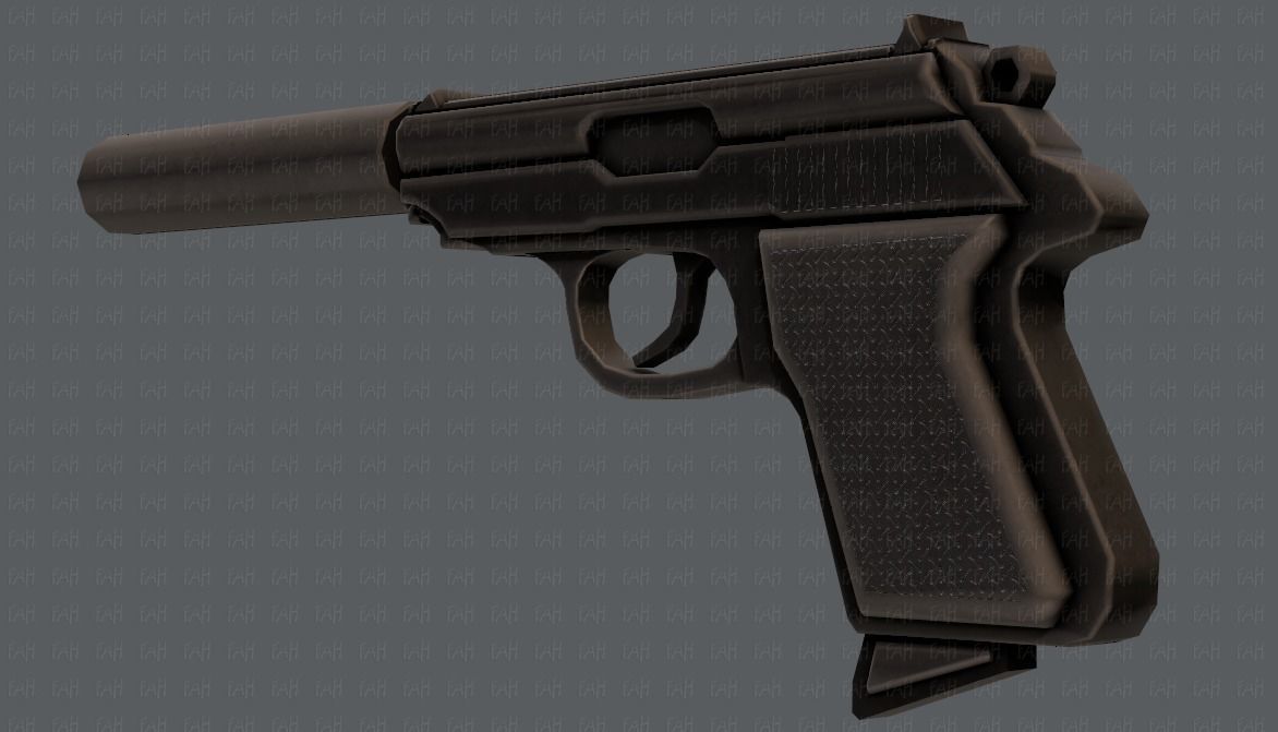 Gun 01 Low-poly 3D model_35