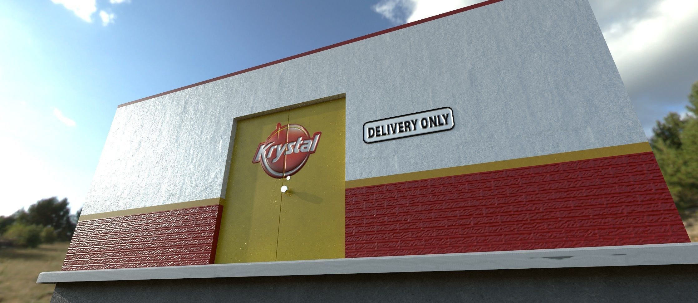 Krystal Hamburger Restaurant Low-Poly PBR Model Low-poly 3D model_3