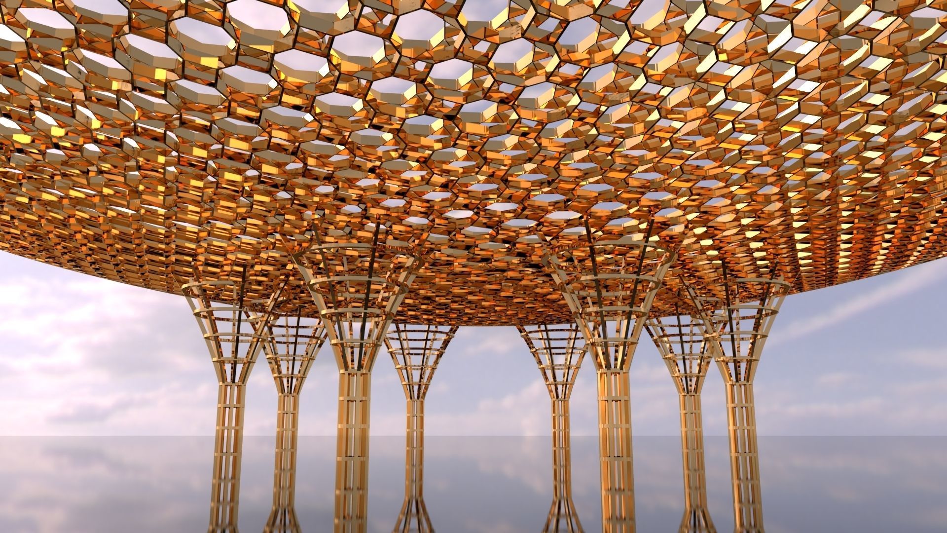 Inverted Canopy architectural structure 3D model | CGTrader