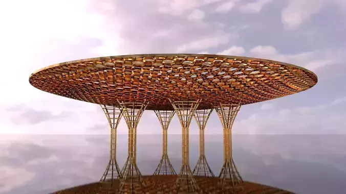 Inverted Canopy architectural structure 3D model