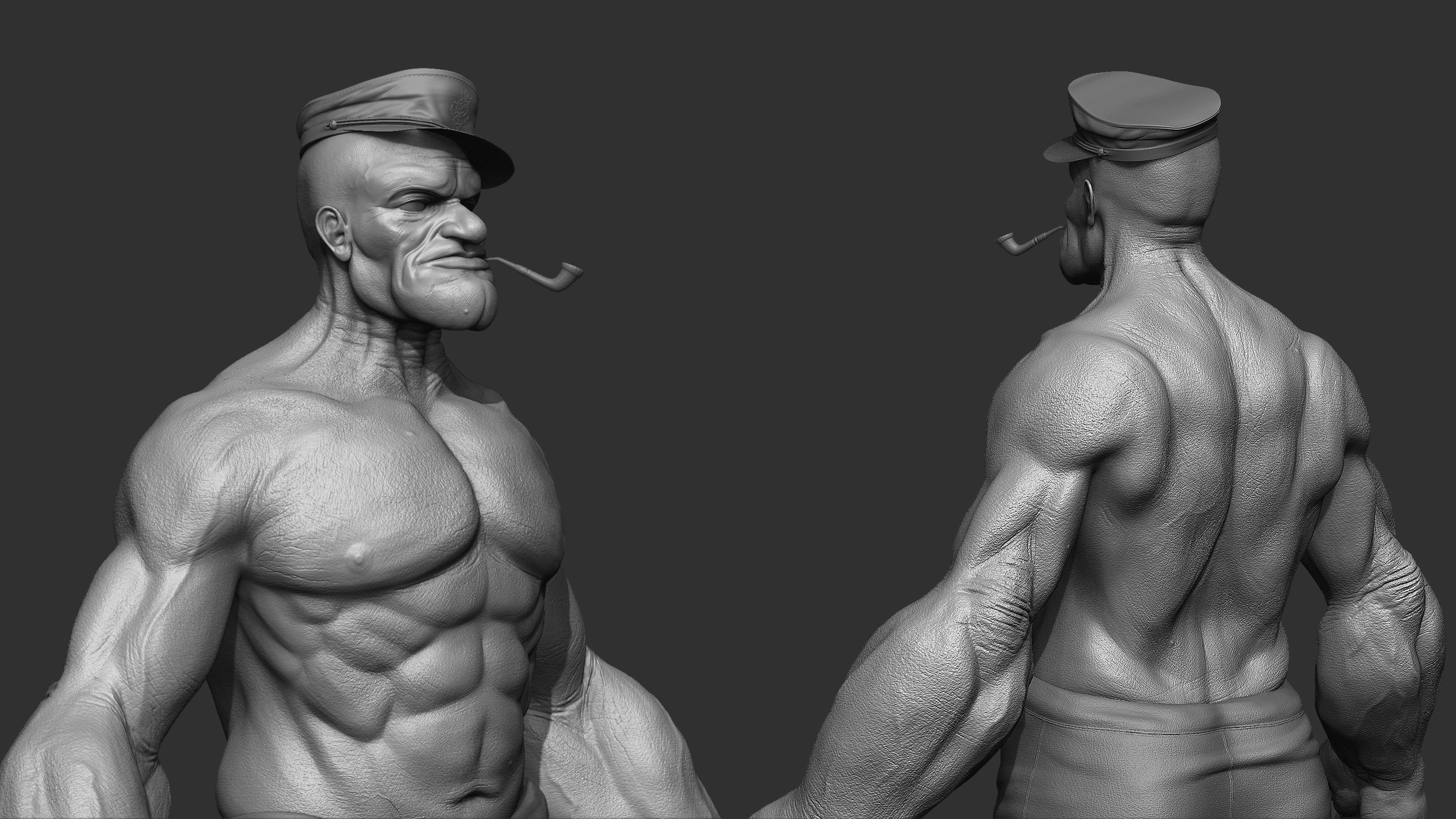 Popeye sailor Low-poly 3D model_1