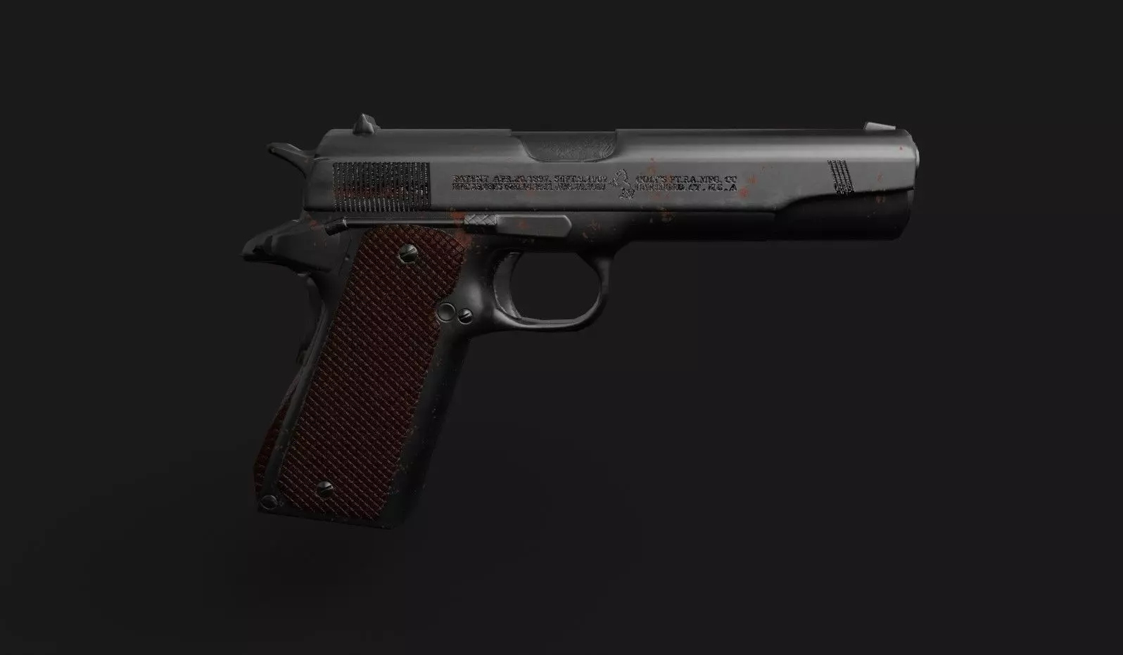 Short GUN Low-poly 3D model_0