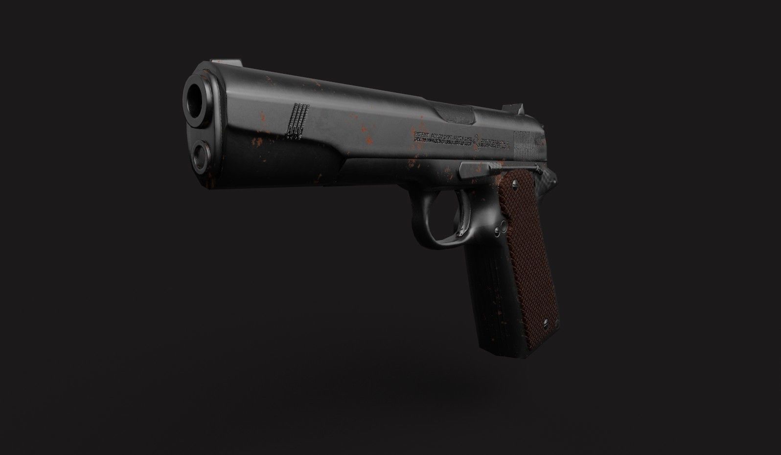 Short GUN Low-poly 3D model_1