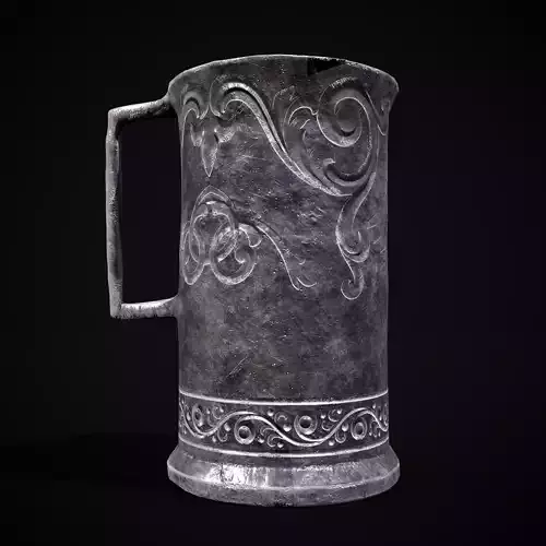 Medieval Style Metal Cup Low-poly 3D model