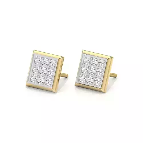 Classic Grid Stud Earring
