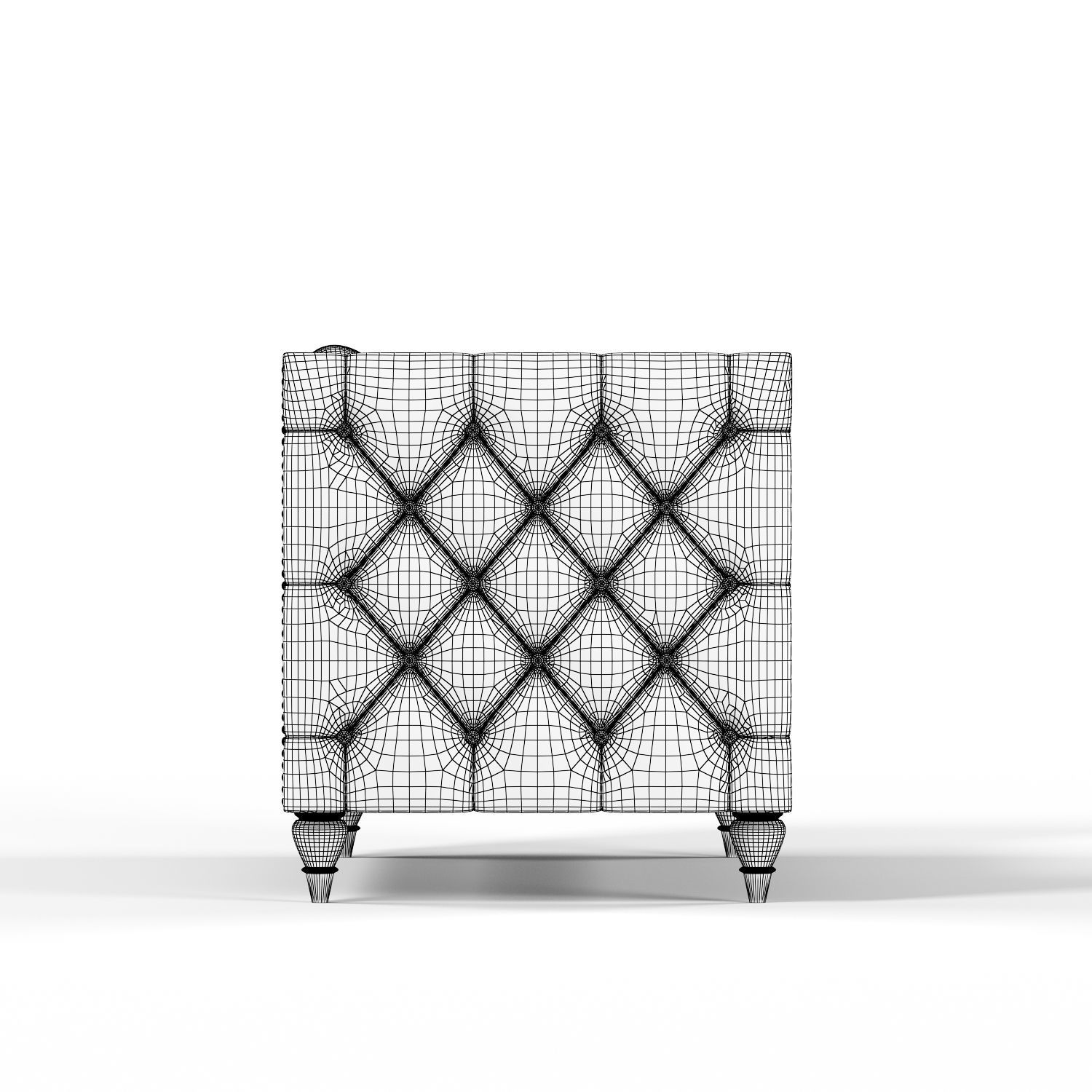 Furniture of America Jada Tufted Loveseat Gray Low-poly 3D model_4