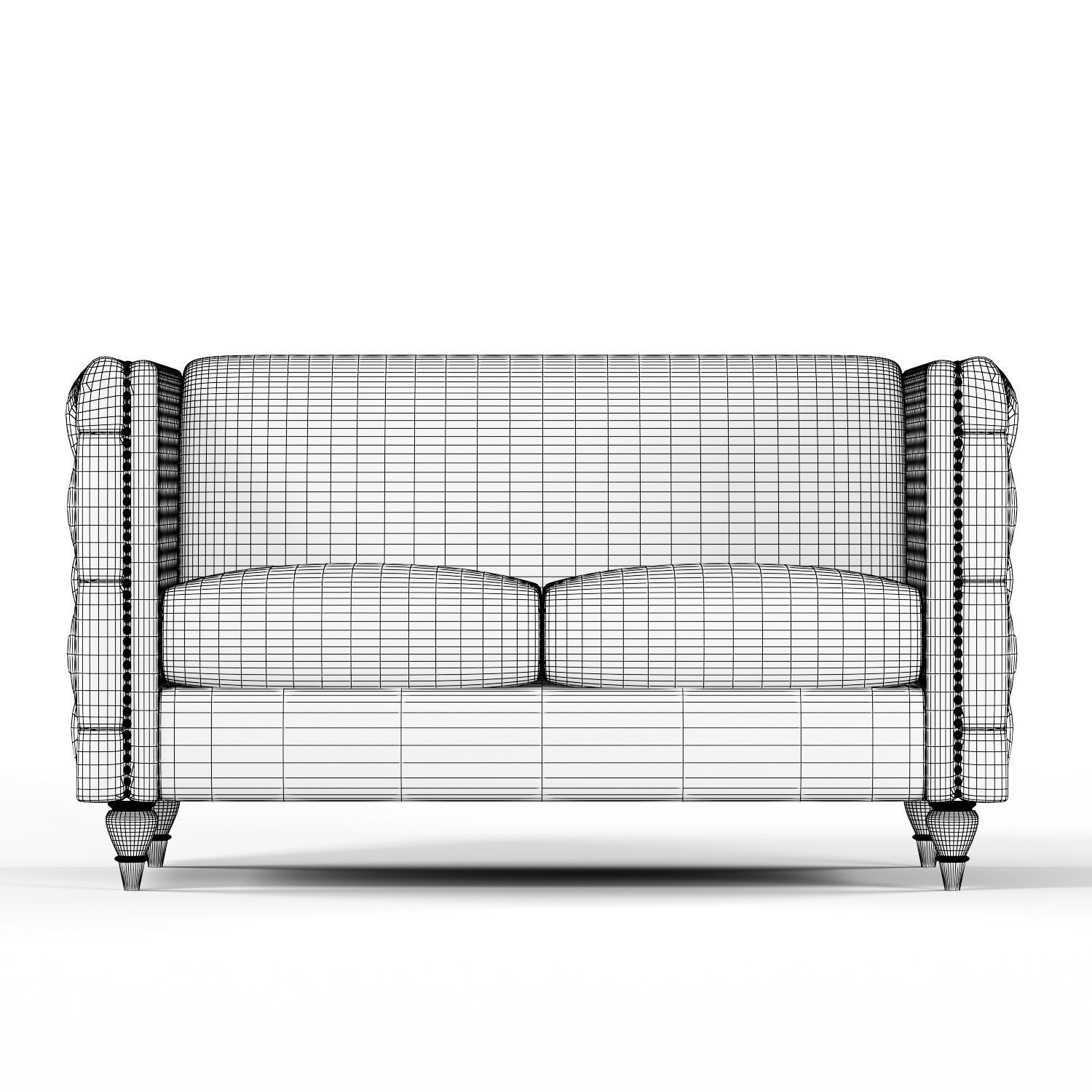 Furniture of America Jada Tufted Loveseat Gray Low-poly 3D model_3