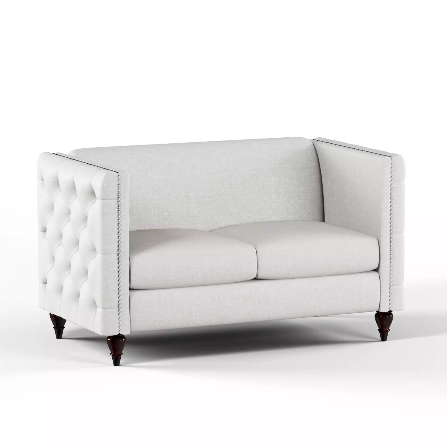 Furniture of America Jada Tufted Loveseat Gray Low-poly 3D model_0