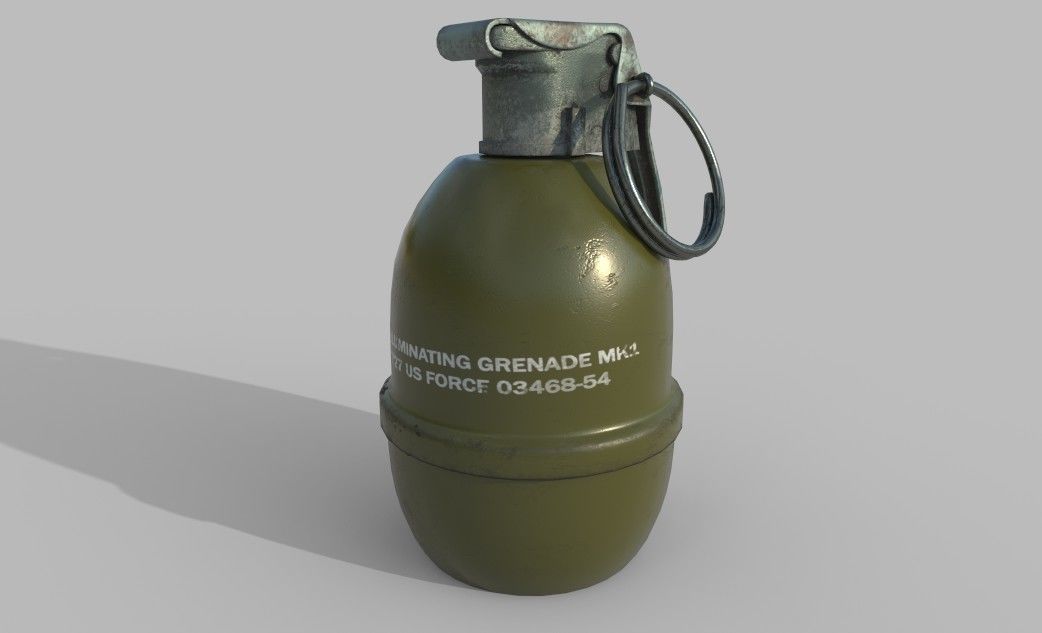 MK1 Illumination Hand Grenade Game Ready 2 LODs Low-poly 3D model_3