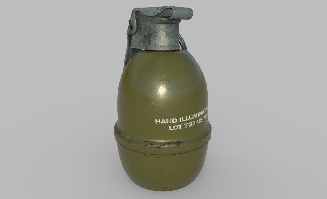 MK1 Illumination Hand Grenade Game Ready 2 LODs Low-poly 3D model_4