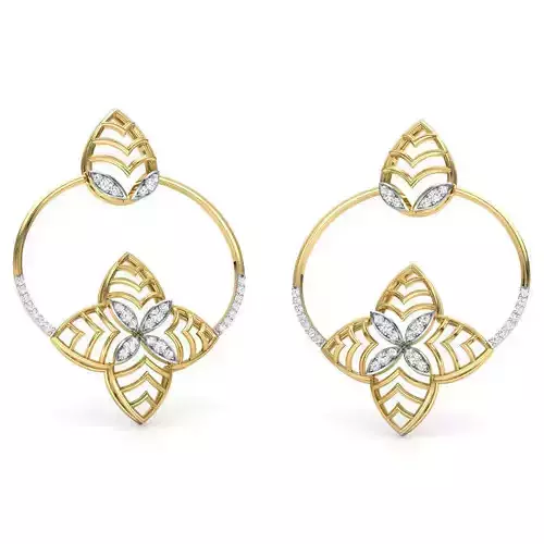 Saguna Stroke Earring 3D print model