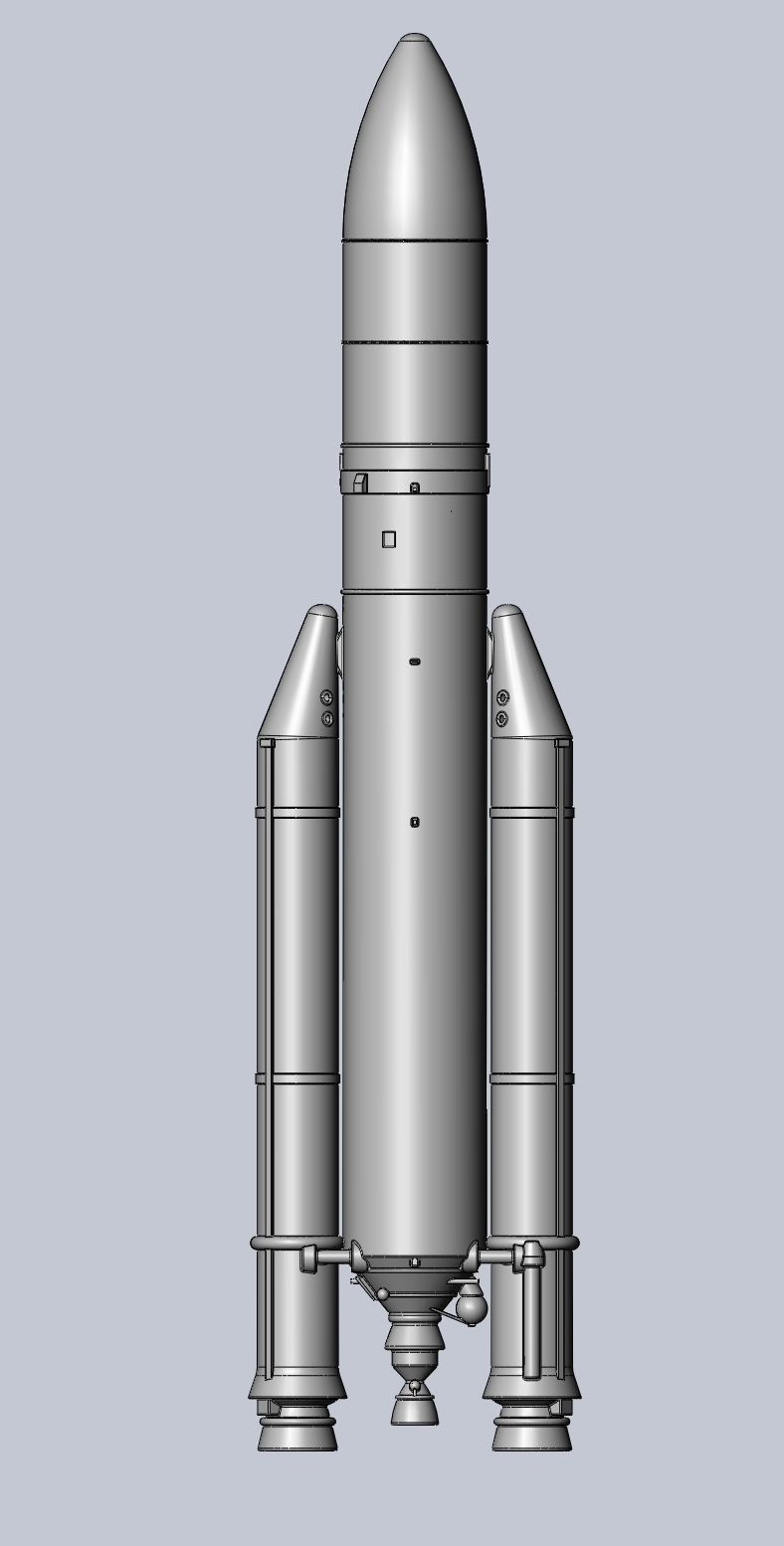 Ariane 5 Rocket Printable Miniature 3D print model_4