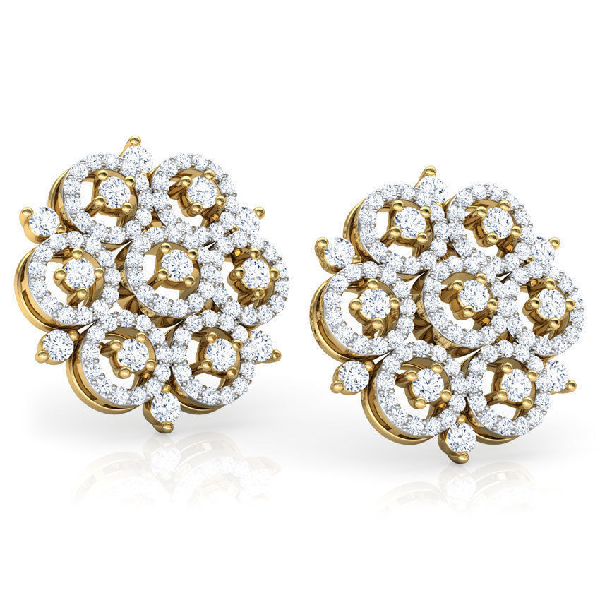 Circular Stark Stud Earring 3D print model_4