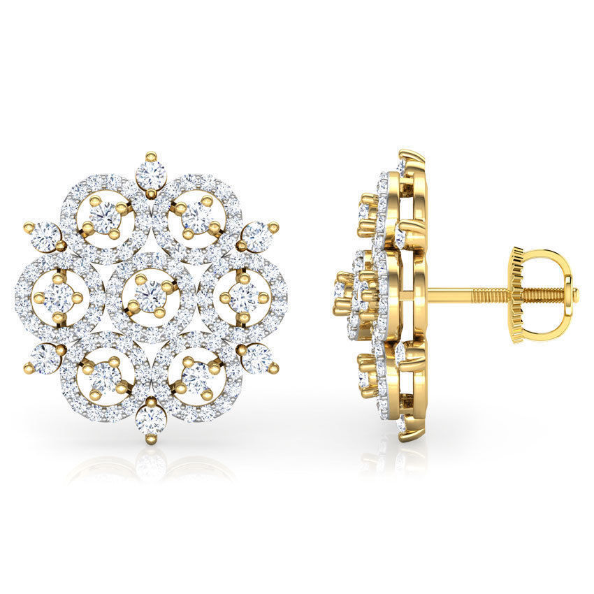 Circular Stark Stud Earring 3D print model_3