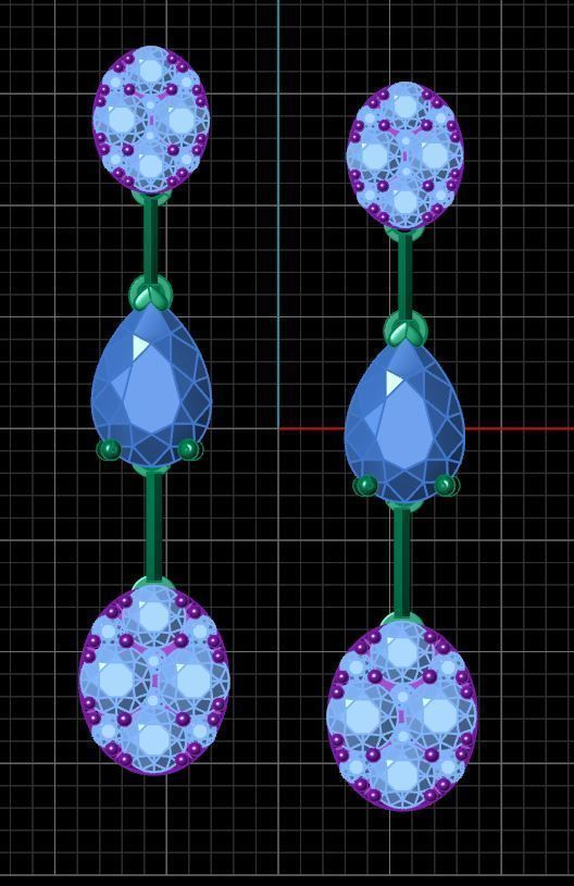 Drop and Cluster Drop Earring 3D print model_8