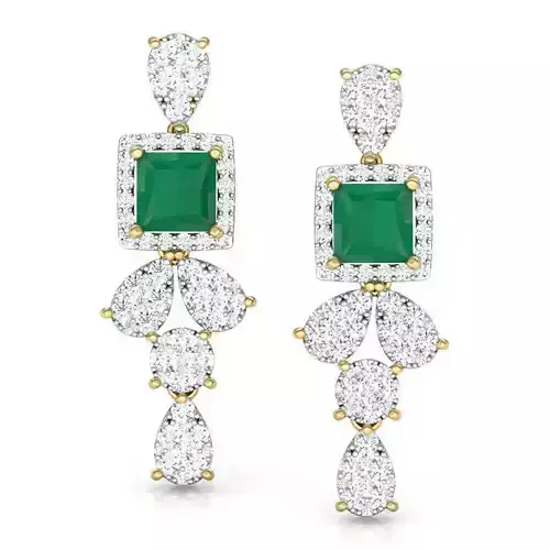 Pear Clump Drop Earring