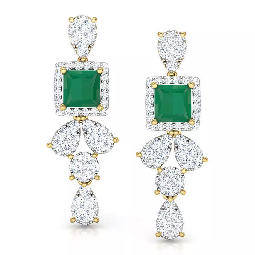 Pear Clump Drop Earring 3D print model_0