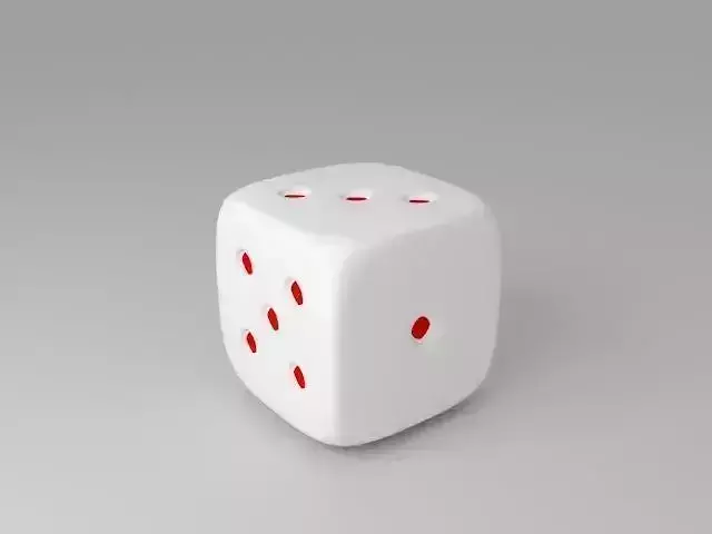 Dice in white and red colour