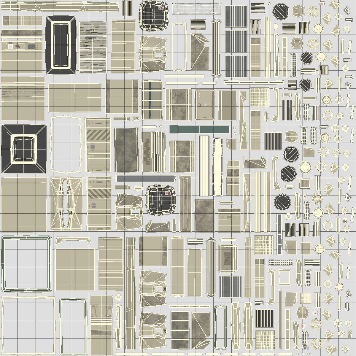 Modular Sci Fi Corridor Low-poly 3D model_6