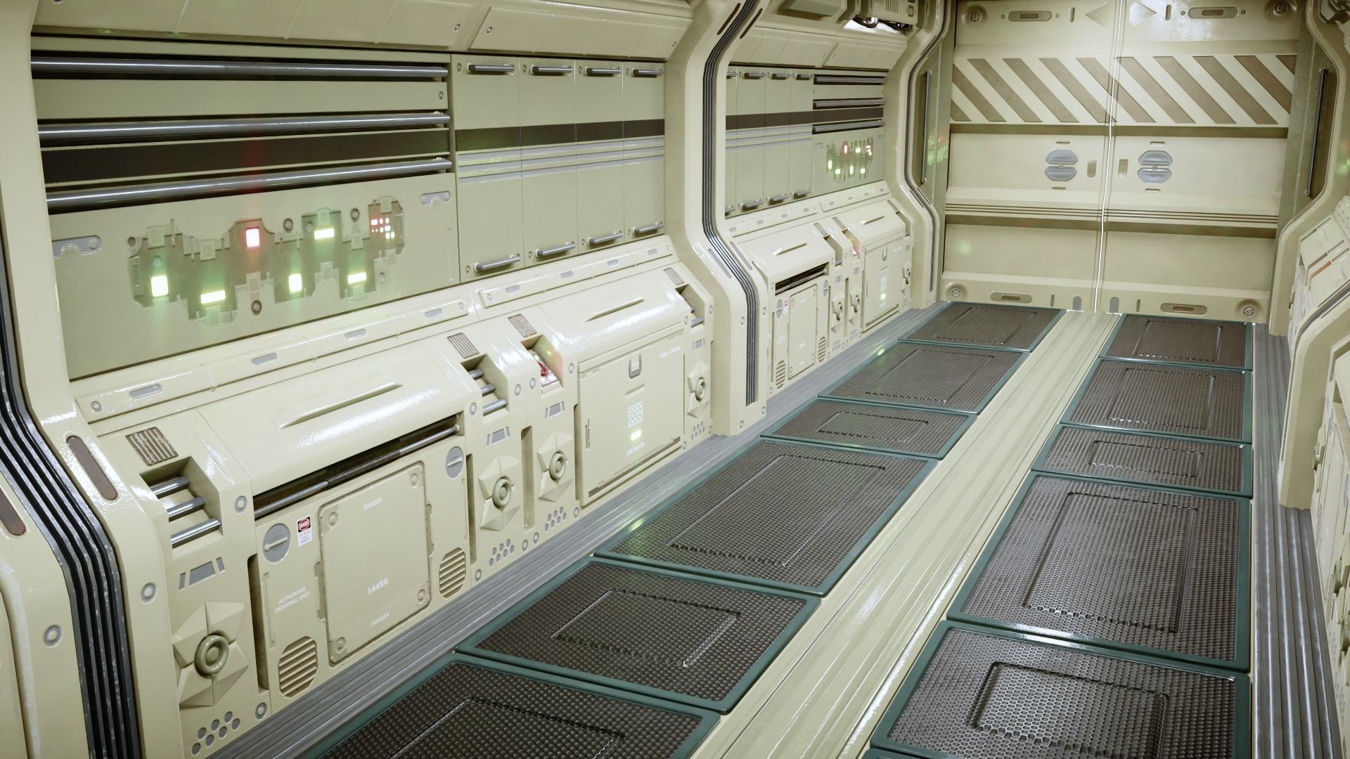 Modular Sci Fi Corridor Low-poly 3D model_1
