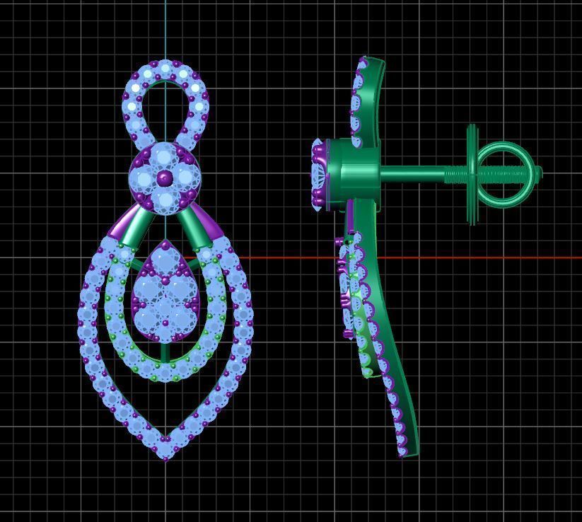 Pleasing Drop Earring 3D print model_5