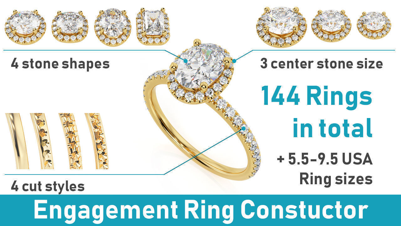 Engagement Ring Constructor 001 3D print model_2
