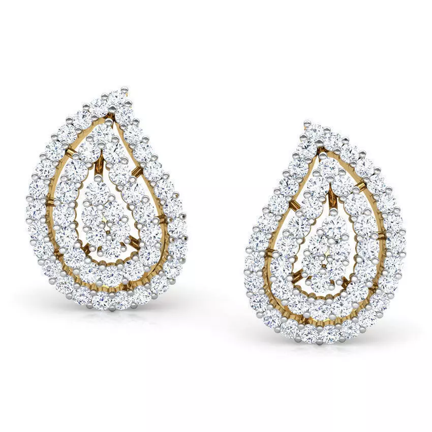 Pretty Paisley Stud Earring 3D print model