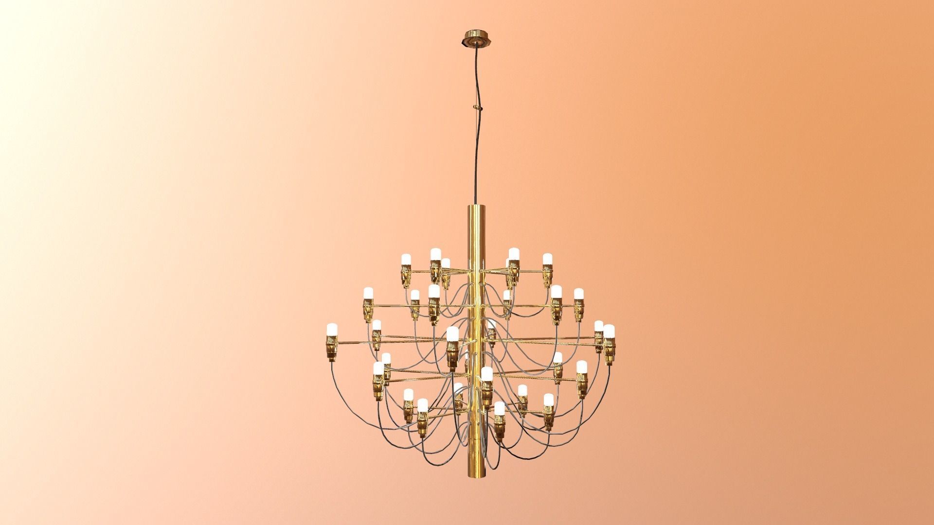 Gold Chandelier Low-poly 3D model_2