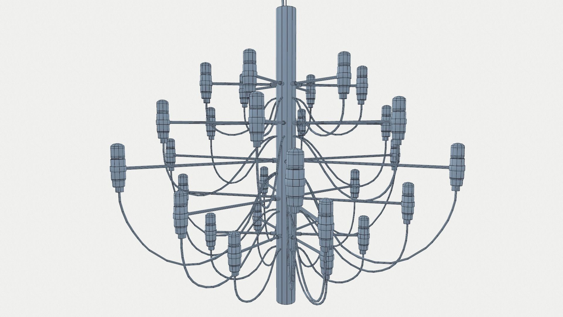 Gold Chandelier Low-poly 3D model_10