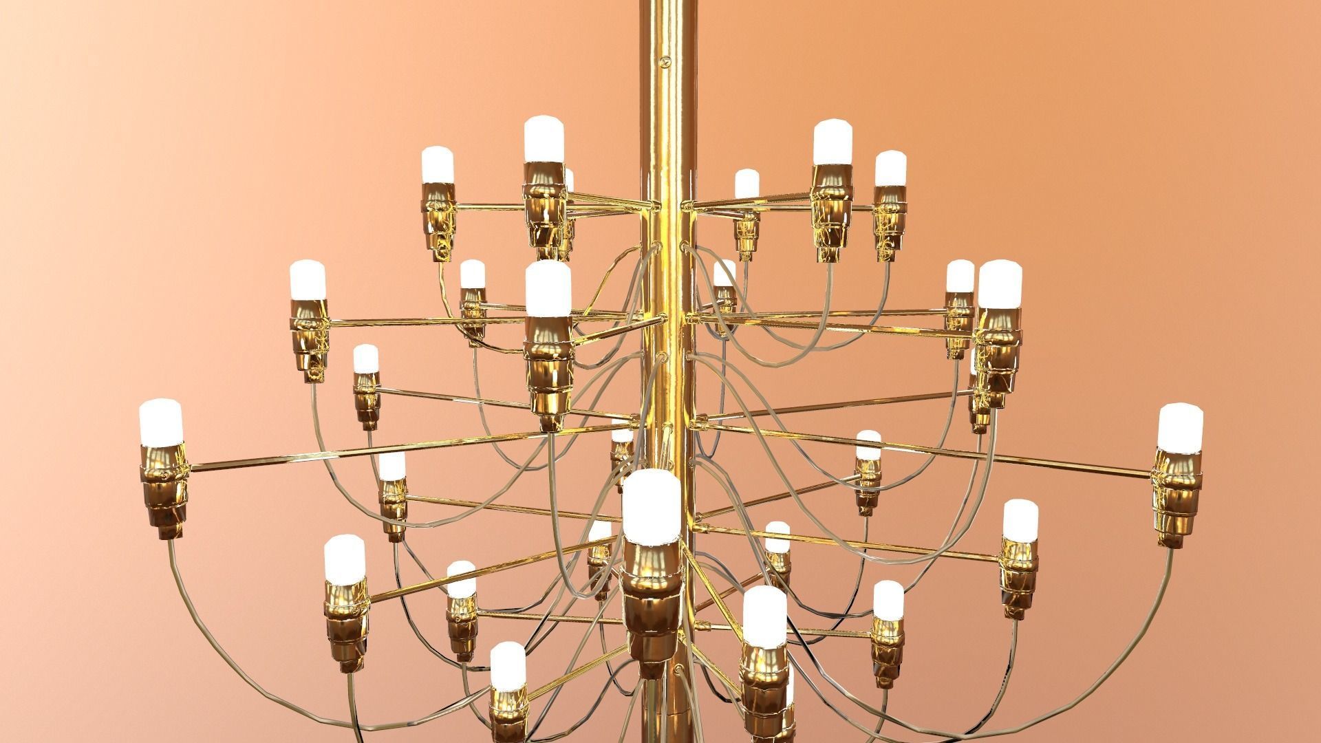 Gold Chandelier Low-poly 3D model_5