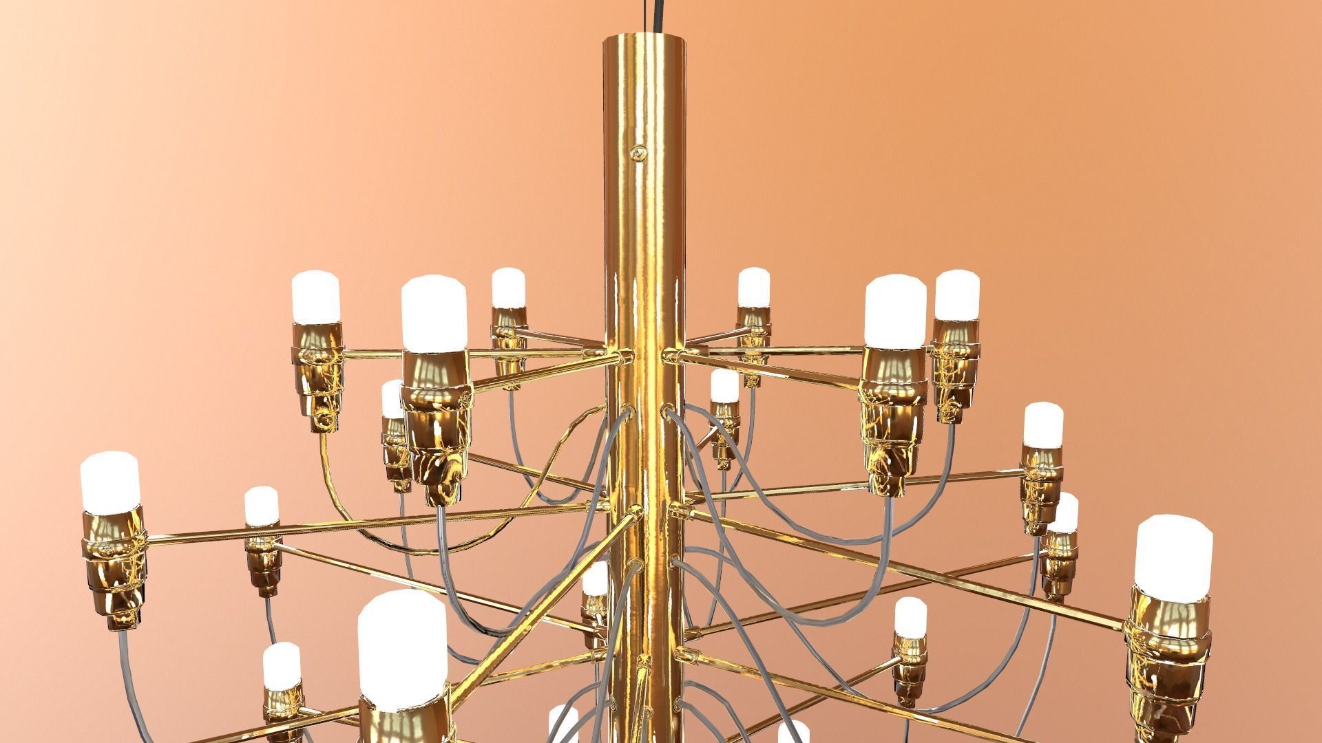 Gold Chandelier Low-poly 3D model_3