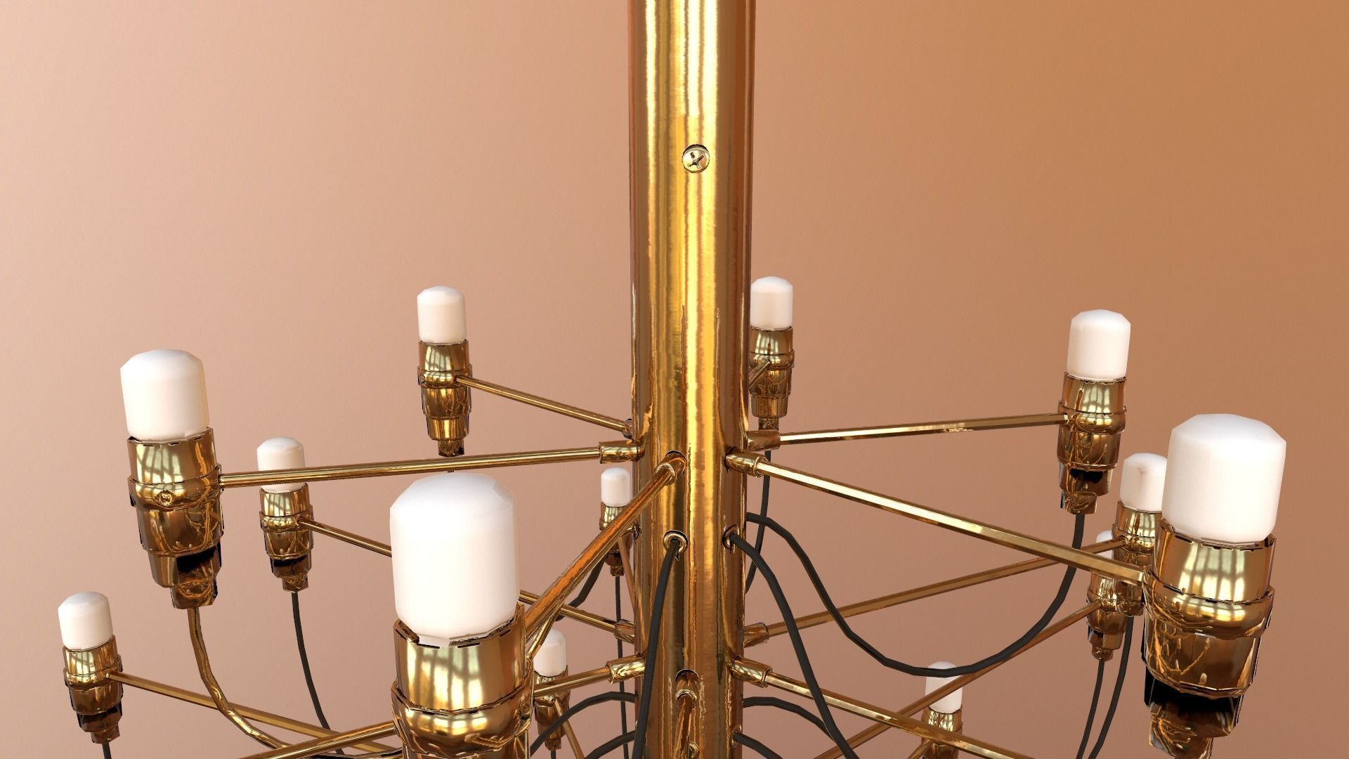 Gold Chandelier Low-poly 3D model_4