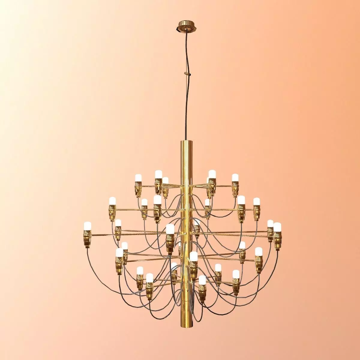 Gold Chandelier Low-poly 3D model_0