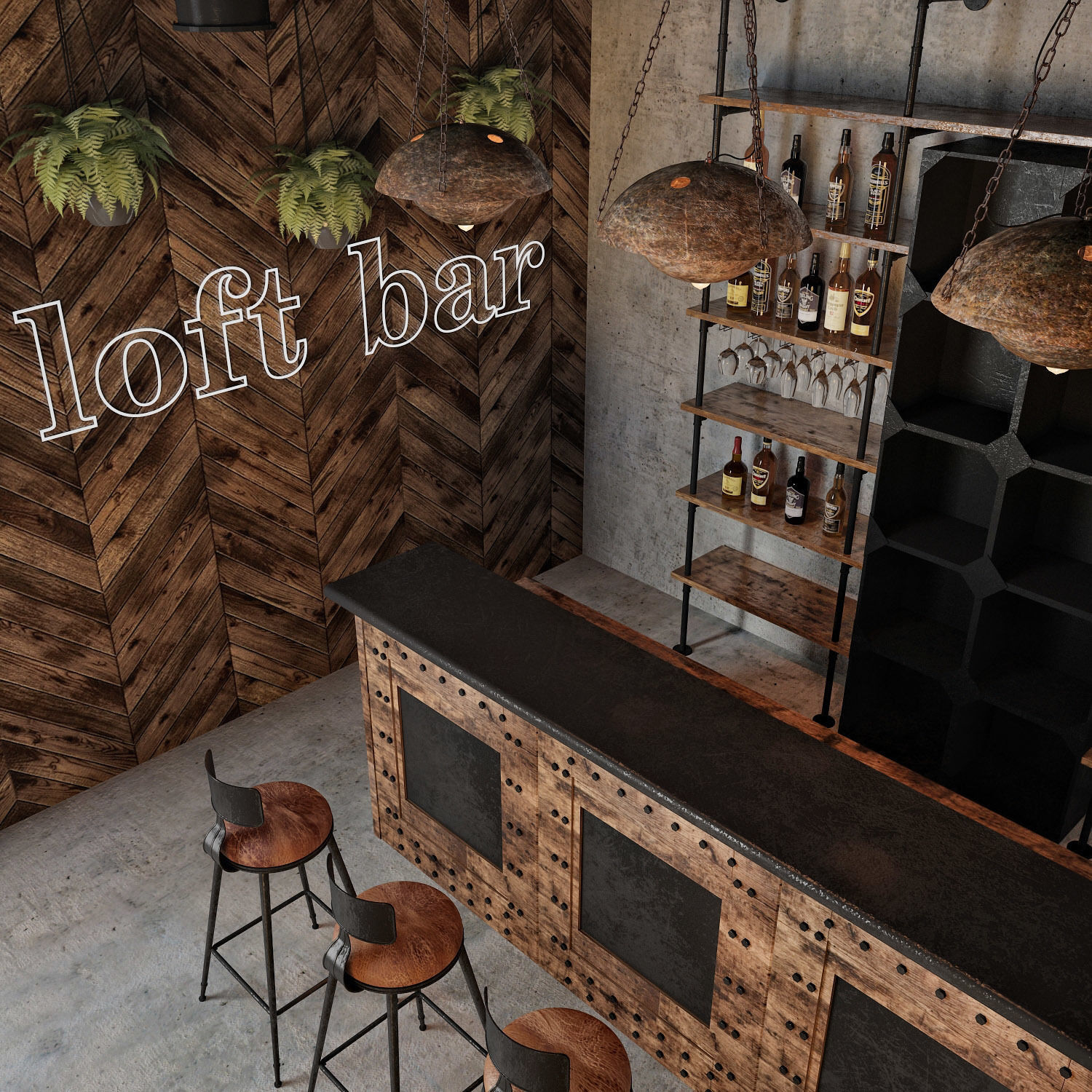 Loft Bar Collection 3 3D model_1