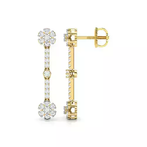 Linear Floret Drop Earring