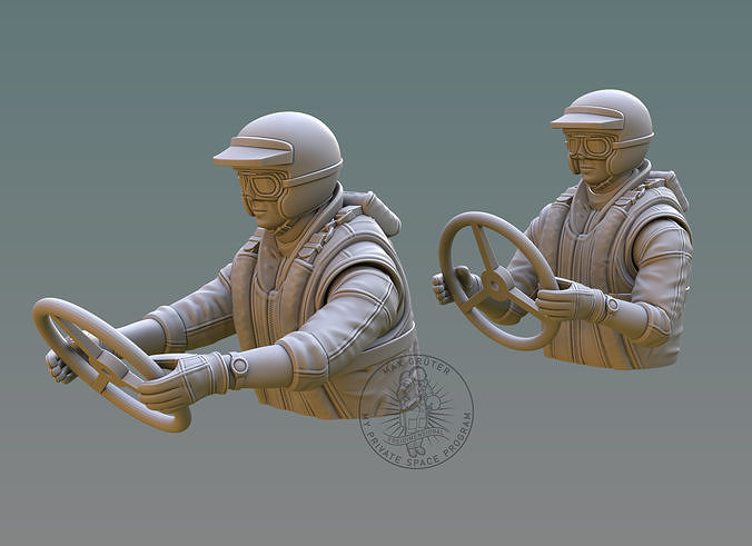 Drag Boat Pilot Bust 3D print model 3