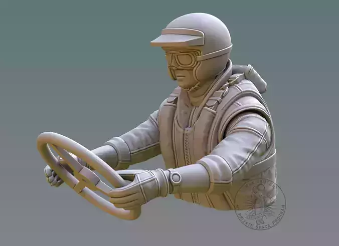 Drag Boat Pilot Bust 3D print model