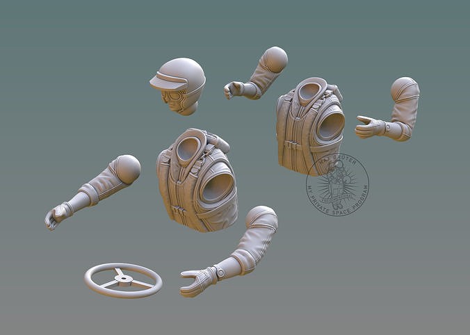 Drag Boat Pilot Bust 3D print model 7
