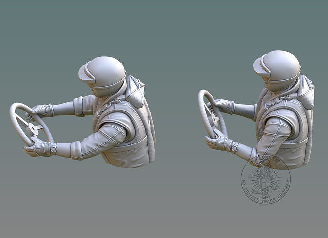Drag Boat Pilot Bust 3D print model 5
