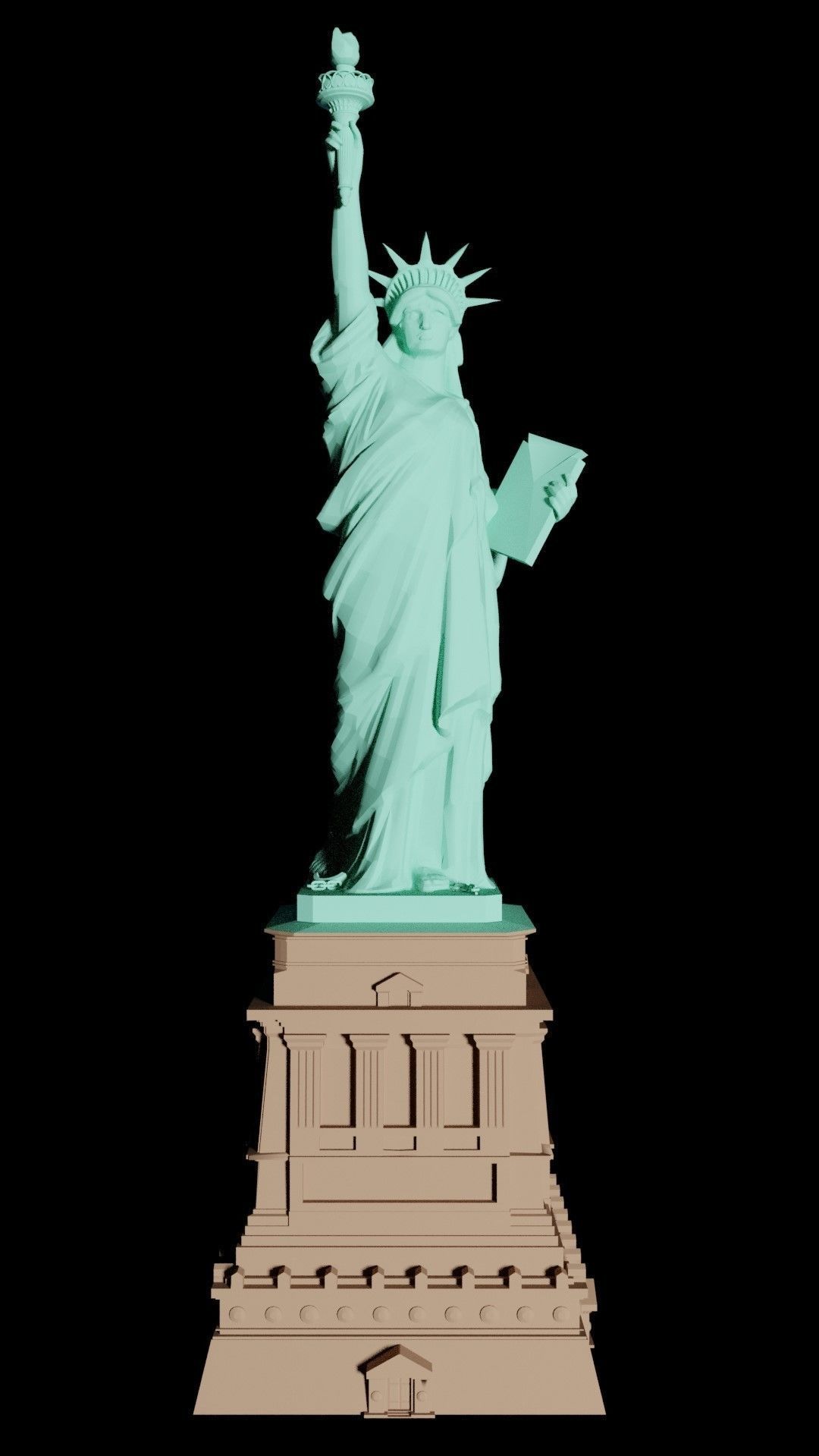 Statue of Liberty Low-poly 3D model_1