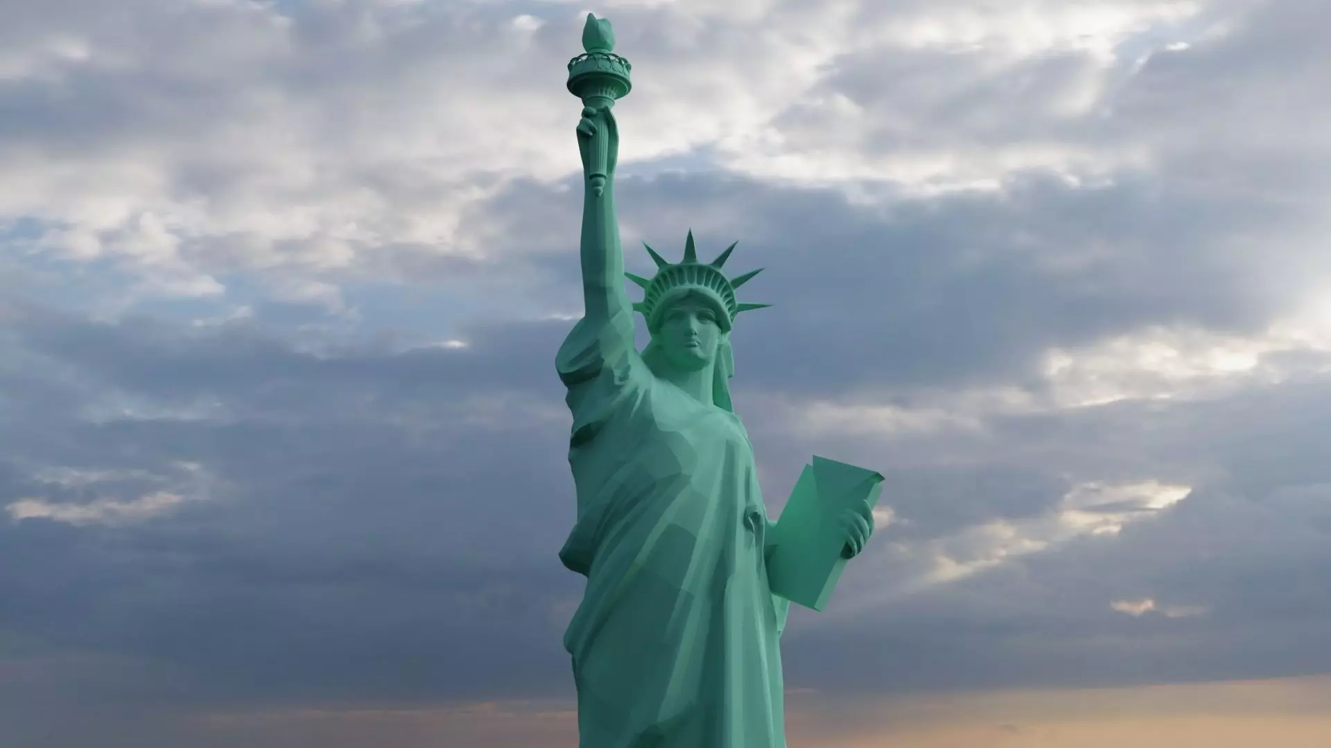 Statue of Liberty Low-poly 3D model_0