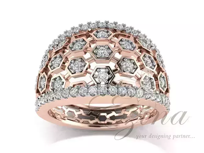 Diamond ring bee pattern