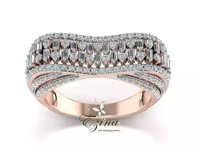 Diamond Bugguate Ring 3D print model