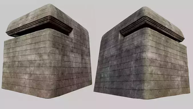 Concrete Bunker 01 PBR Low-poly 3D model