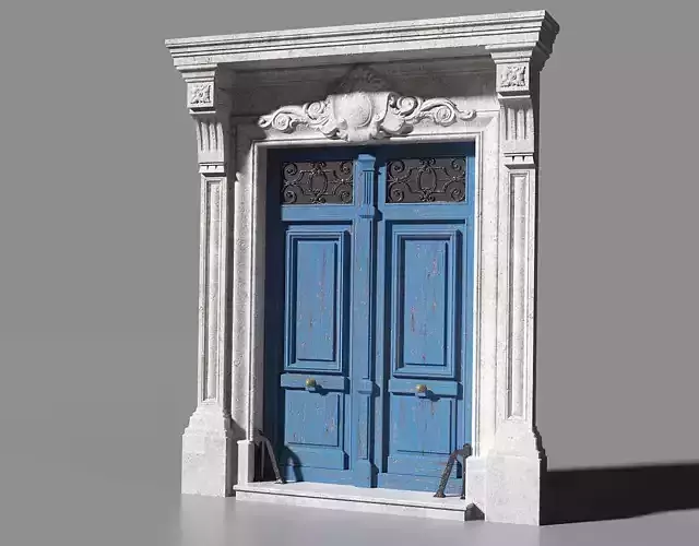 Neoclassic door Low-poly 3D model