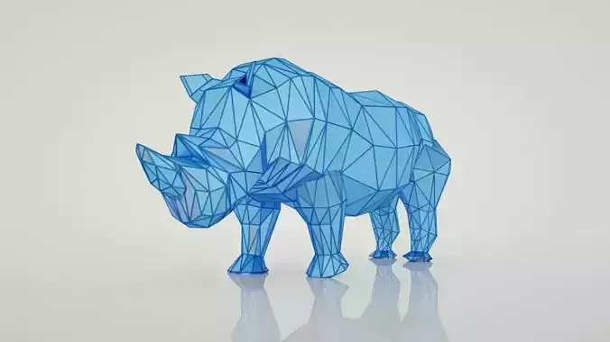 low poly rhino - polygonal