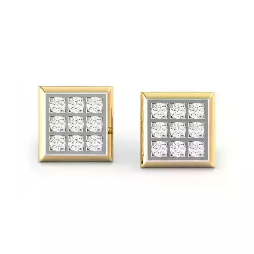 Classic Grid Stud Earring 