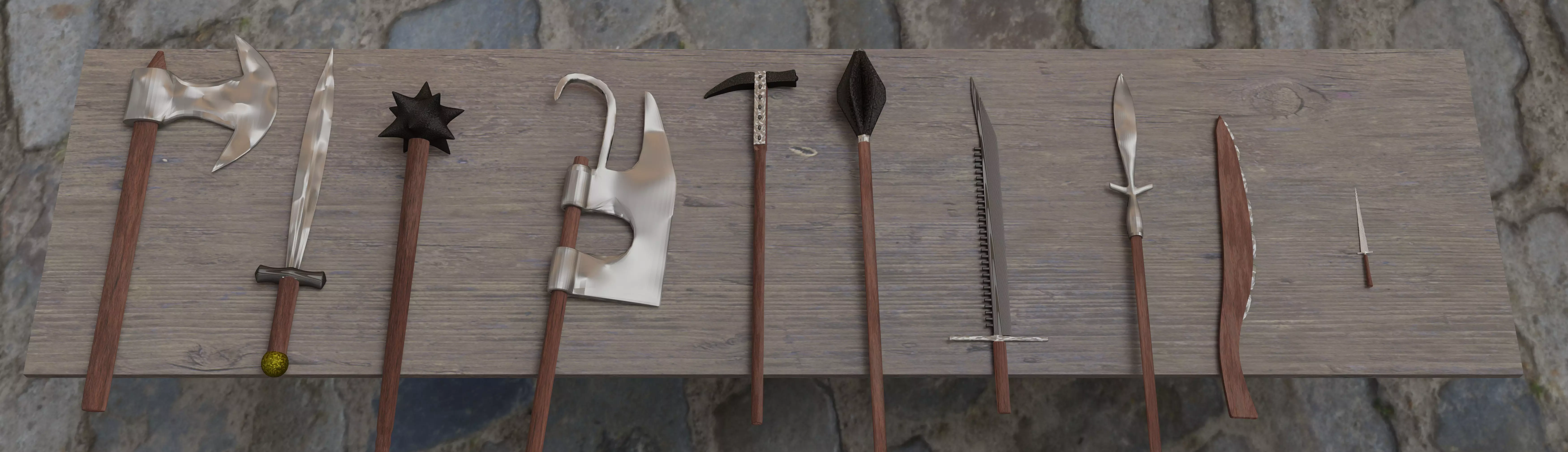 Weapons Bench Low-poly 3D model_0